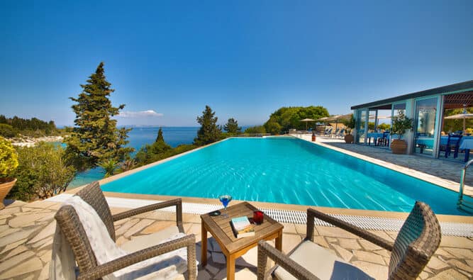 Swimming Pool And Restaurant For Dinner Close To The Beach