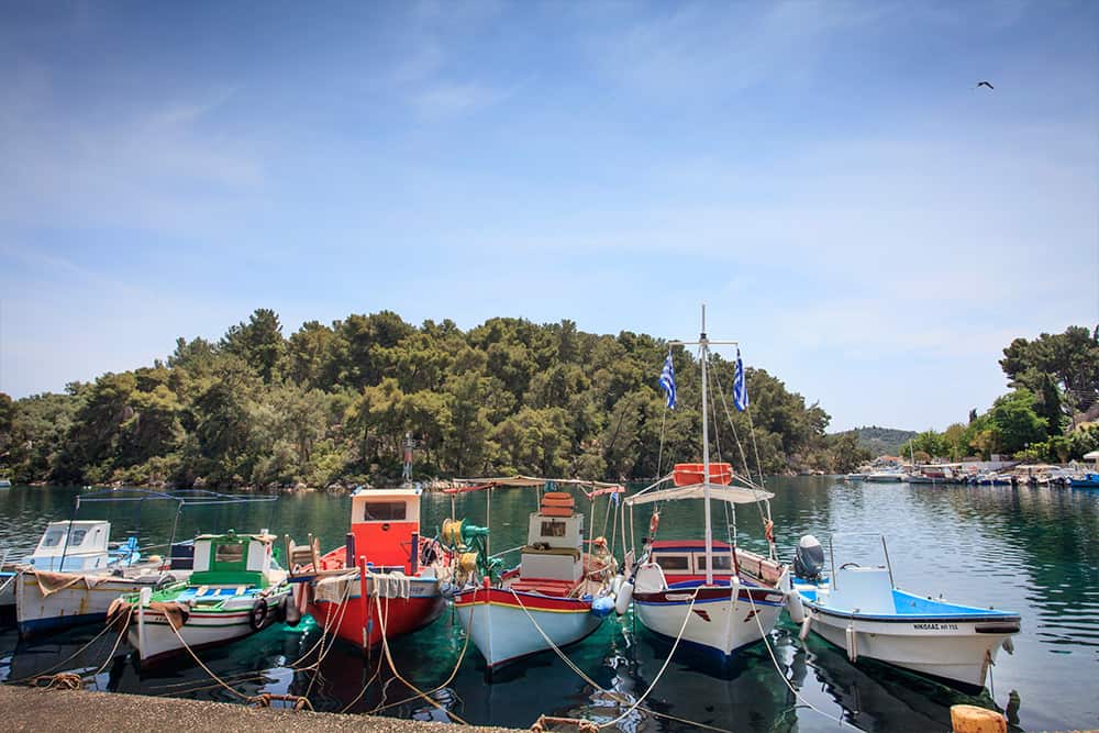 Traditional fishing boats in Gaios - Paxos