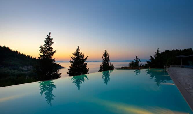 Swimming Pool In The Evening