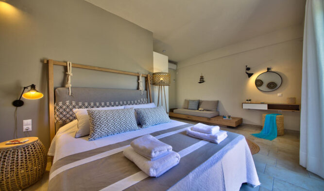 Luxury Glyfada Bay Villa 1- Master Bedroom With Extra Sleeping Place