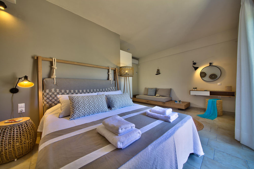 Luxury Glyfada Bay Villa 1- Master Bedroom with extra sleeping place