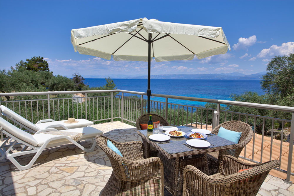 Luxury Glyfada Bay Villa 2 - Balcony with frontal sea view